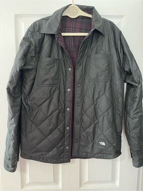 The North Face Jacket Men's S Black Fort Point Flannel Snap Reversible Shacket